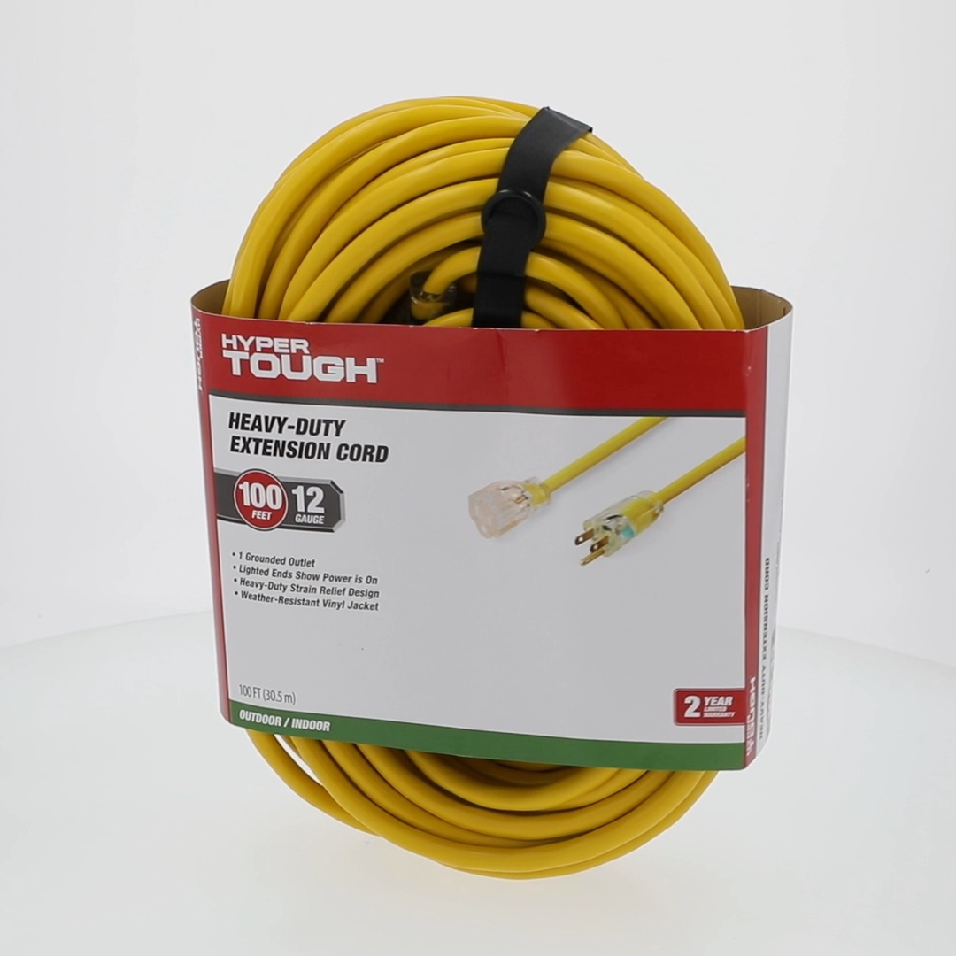 Free Shipping! Hyper Tough 12AWGX3C 100ft Heavy Duty Yellow Vinyl