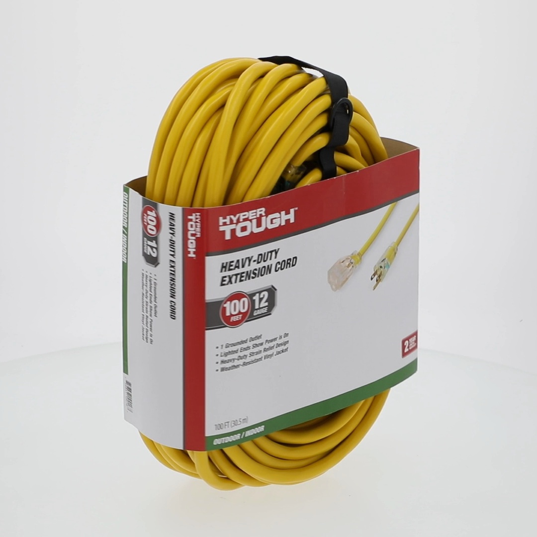 Free Shipping! Hyper Tough 12AWGX3C 100ft Heavy Duty Yellow Vinyl