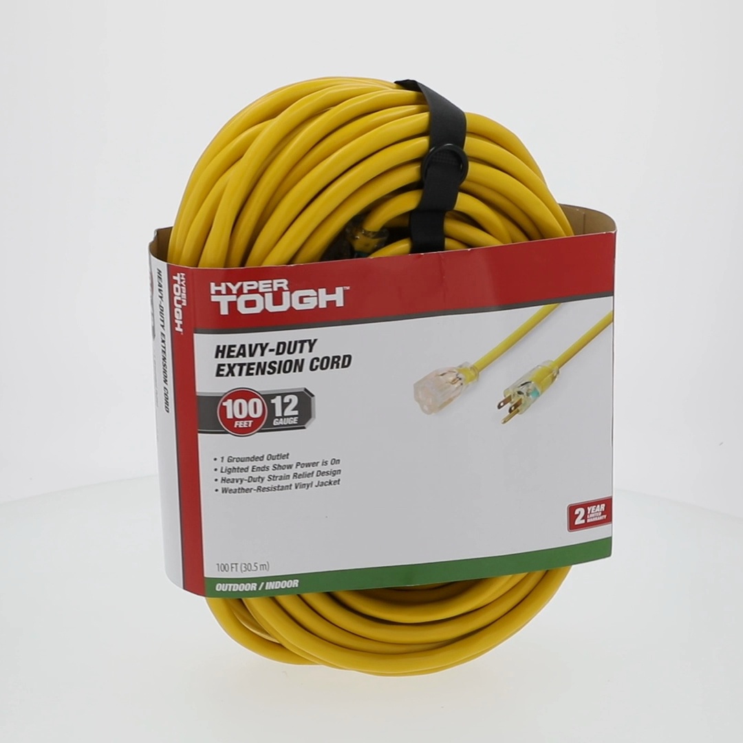 Free Shipping! Hyper Tough 12AWGX3C 100ft Heavy Duty Yellow Vinyl