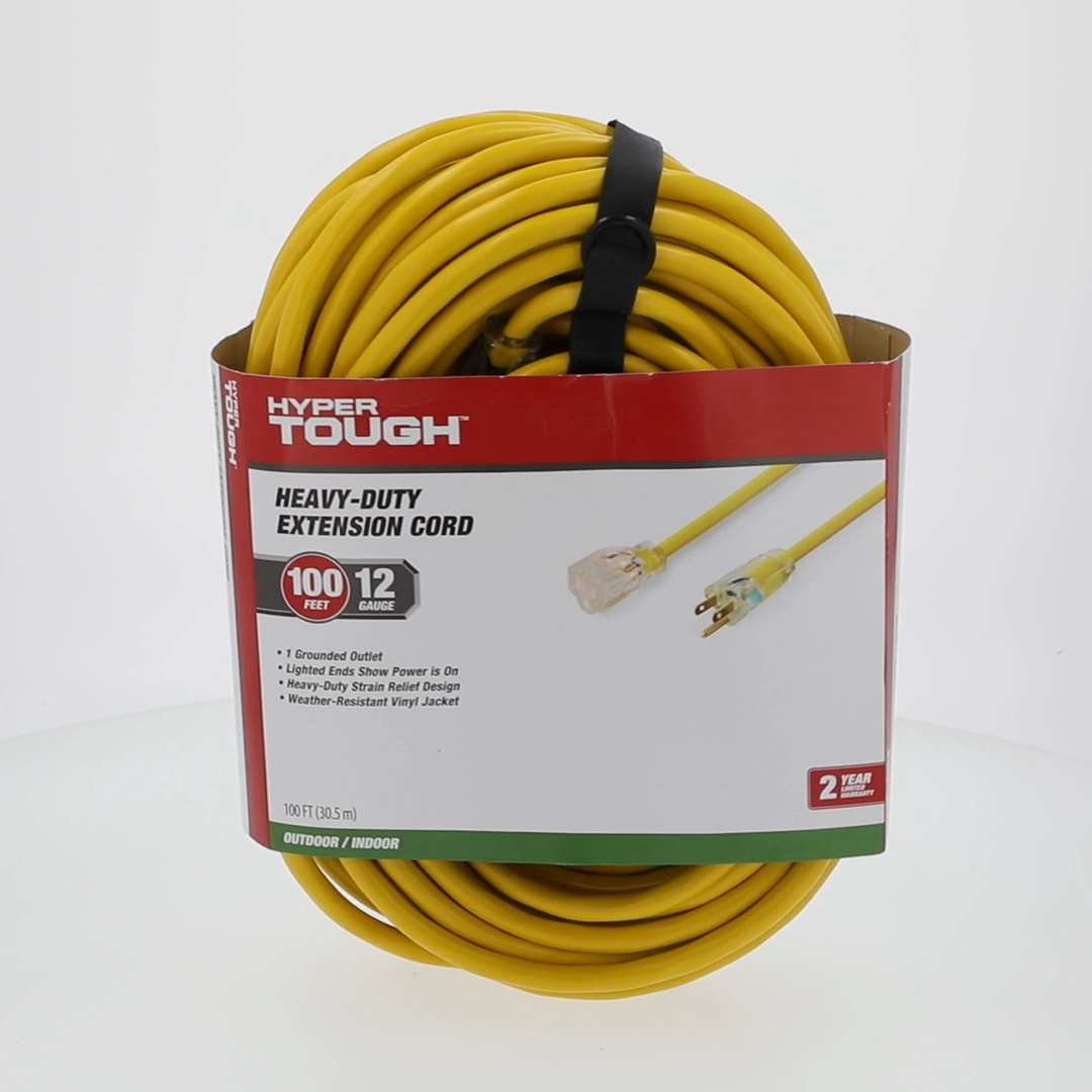 Free Shipping! Hyper Tough 12AWGX3C 100ft Heavy Duty Yellow Vinyl
