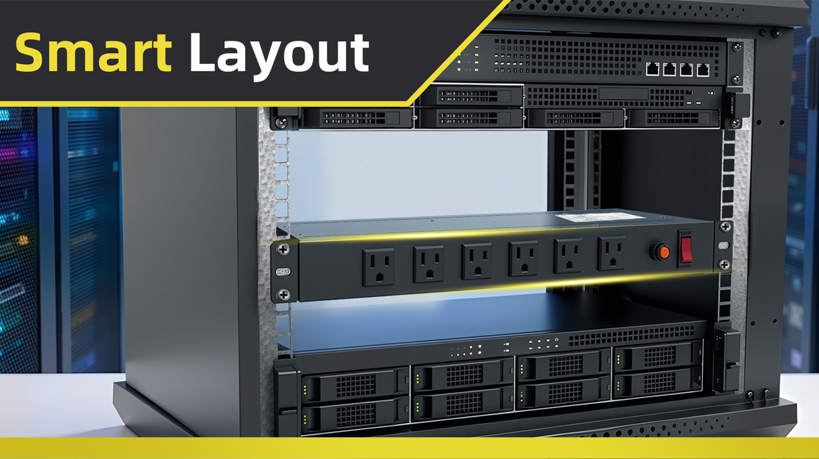 thumbnail video image 2 of ZHANGONG 1U PDU, 12 Outlets Rack Mount Power Strip, 6 Front & 6 Rear Outlets, 15A Overload Protection, 10ft 45° Angled Flat Plug, for Server & AV Racks, 2 of 9