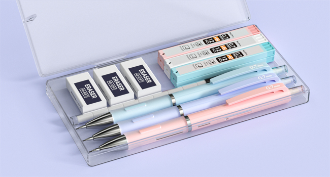 thumbnail video image 2 of Nicpro 3PCS Pastel Mechanical Pencil Set, 0.5mm Mechanical Pencils with 6 Tube HB Lead 0.5mm, 3 Eraser and 9 Eraser Refill & Case, 2 of 7