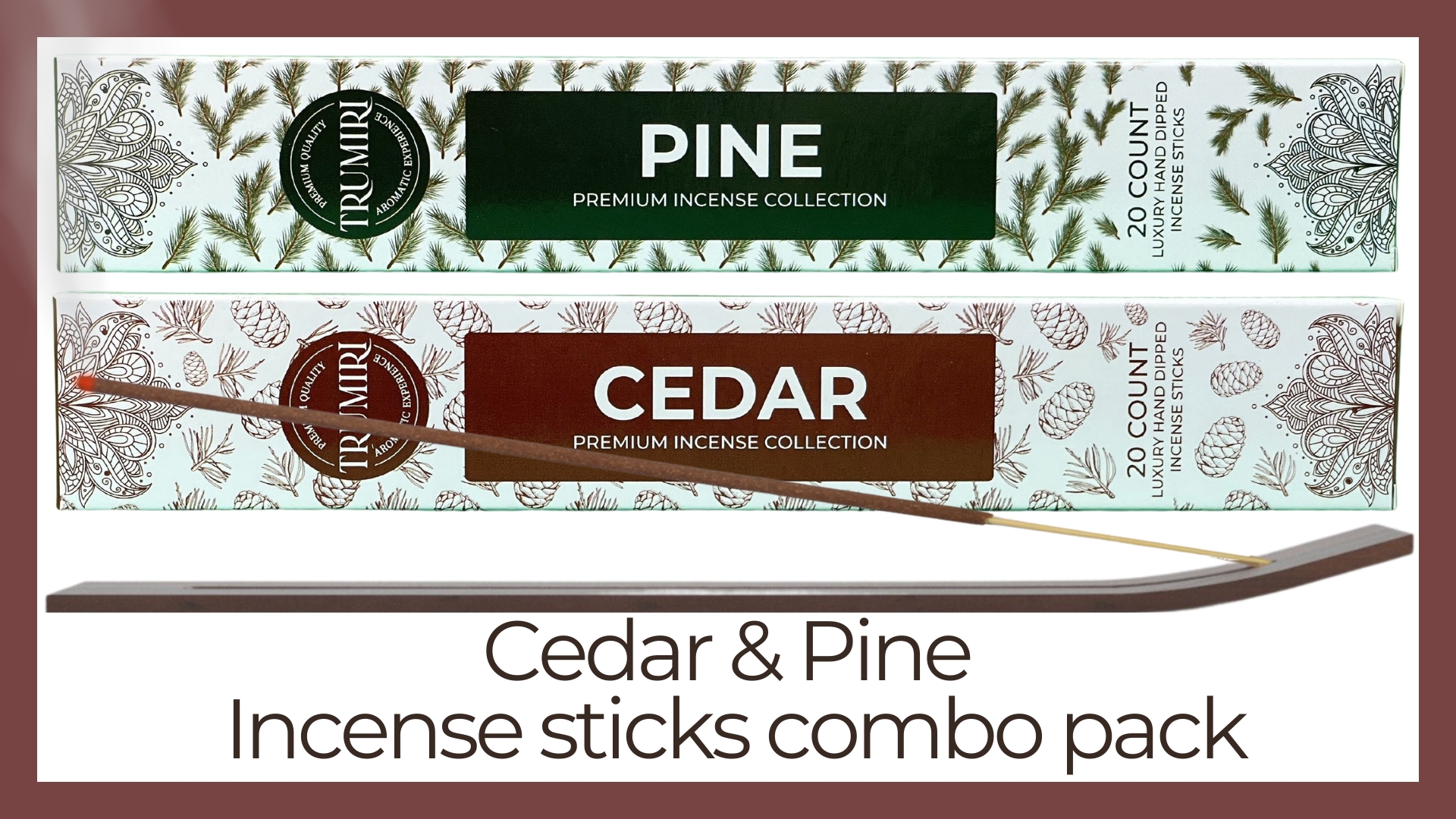 thumbnail video image 2 of Trumiri Incense Sticks - Combo Pack of 40 Insence-Sticks - 20 Cedar + 20 Pine - Insenses - Insents - Incents - Inscense - Incence - Incienso - All Natural Incense Sticks, 2 of 10