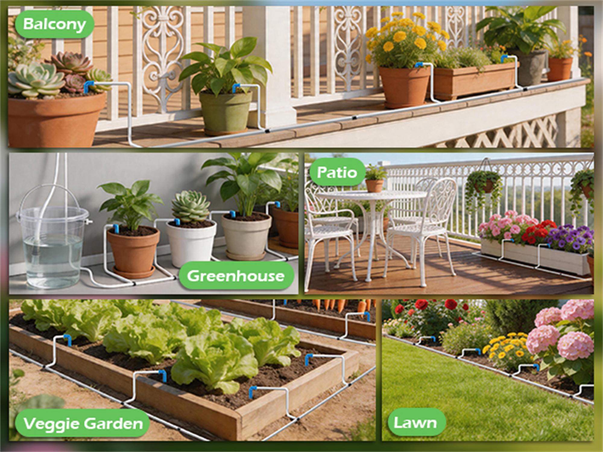 thumbnail video image 2 of Automatic Drip Irrigation System for Garden with USB & Timer, 50FT Plant Watering Devices for 15 Pots, IP65 Waterproof 2200mAh Watering System for Indoor Outdoor Lawn Farm Greenhouse Balcony Patio, 2 of 9