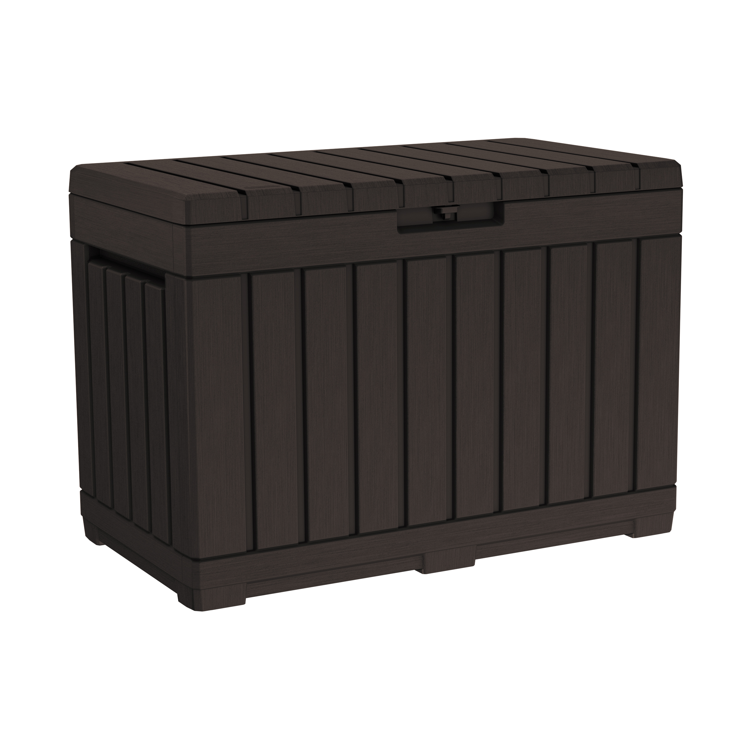 thumbnail video image 2 of Keter Kentwood 50 Gallon Durable Resin Outdoor Deck Box Storage Organization, Brown, 2 of 7