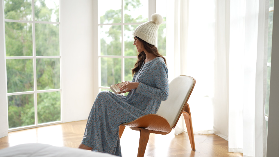 thumbnail video image 2 of Avidlove Women's Long Sleeve Nightgown Long Sleepshirts Henley Sleep Dress Full Length Sleepwear, 2 of 7