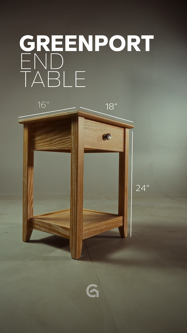 thumbnail video image 2 of Grain Wood Furniture Greenport End Table - Brushed White, 2 of 9