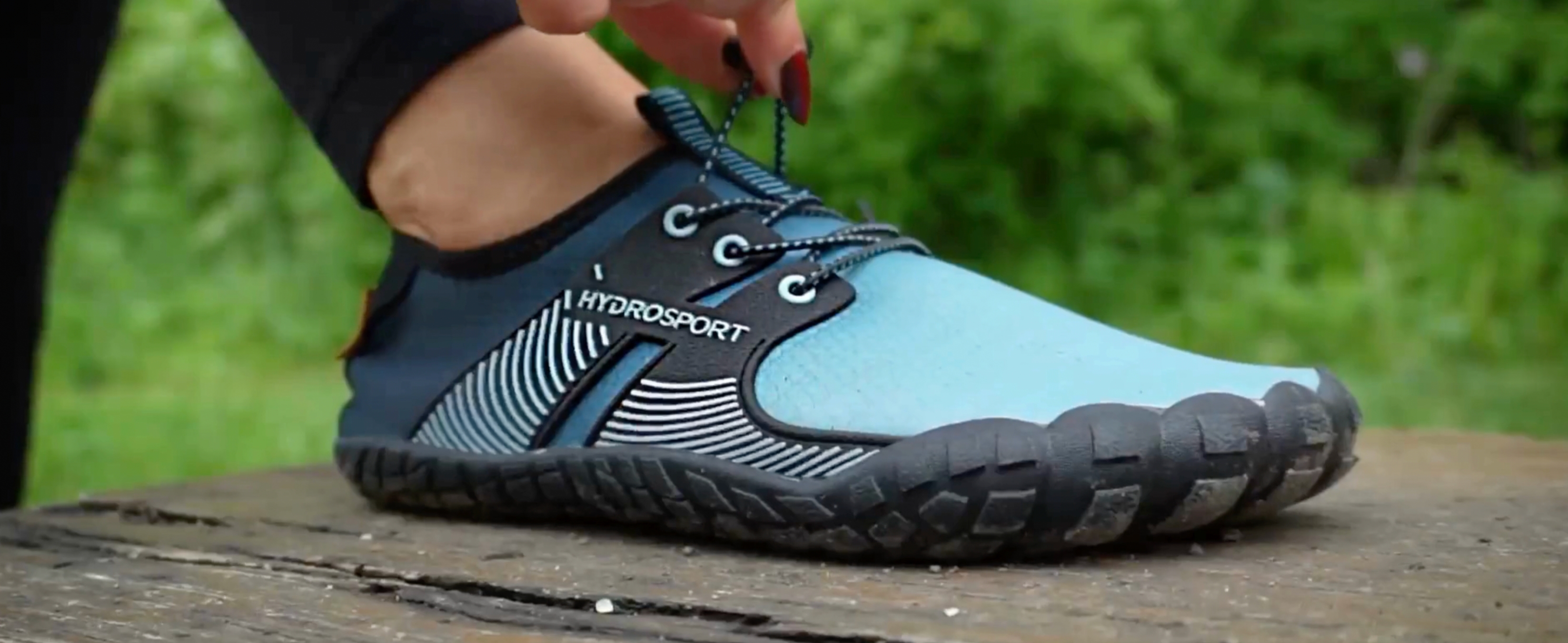 thumbnail video image 2 of FITKICKS HydroSport Land-to-Water Footwear Barefoot Shoes, Black (Unisex), 2 of 10