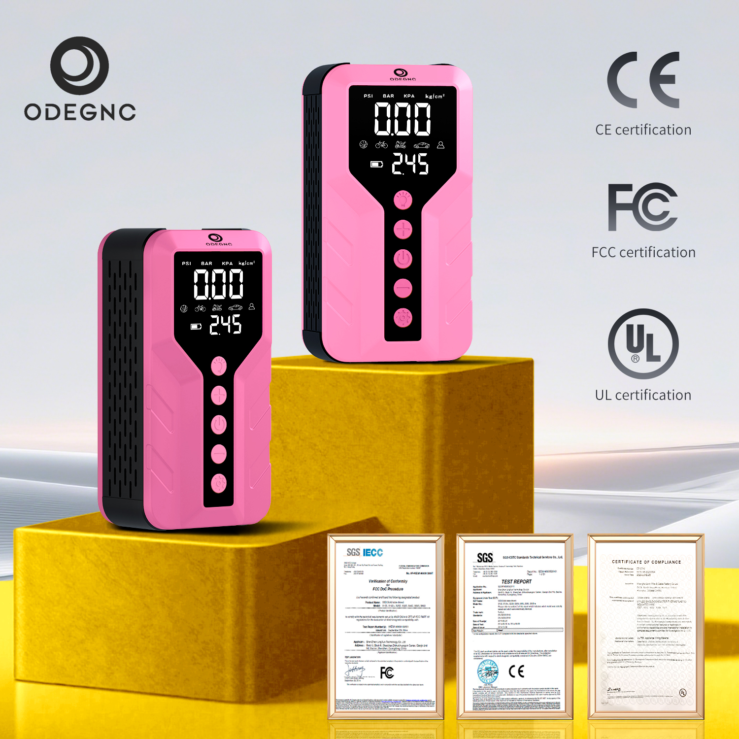 thumbnail video image 2 of ODEGNC 6000A 25000mAh Jump Starter 150PSI Air Compressor Battery Booster Car Truck SUV LED Light USB Quick Charger, 2 of 12