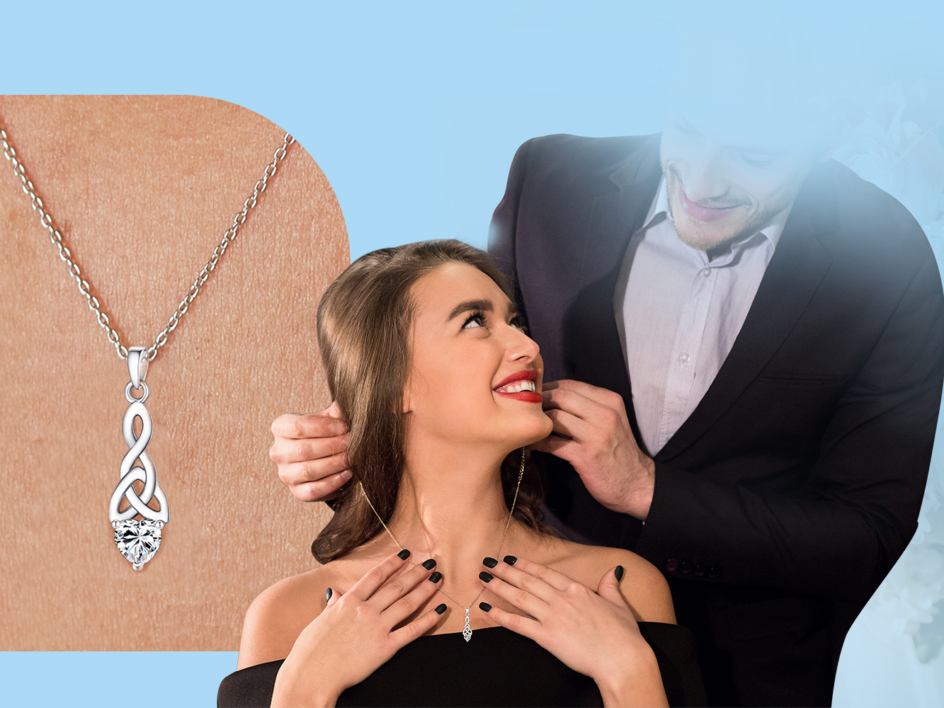 thumbnail video image 2 of MomentWish 1 Carat Heart Cut Moissanite Necklace for Women 925 Sterling Silver Valentines Birthday Jewelry Gifts for Her, 2 of 10