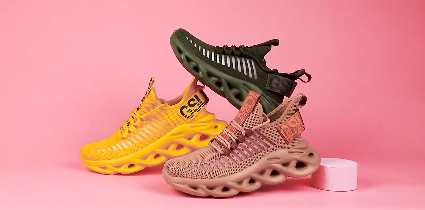 thumbnail video image 2 of GSLMOLN Women Slip on Gym Workout Jogging Causal Walking Shoes Purple size 6-6.5, 2 of 6