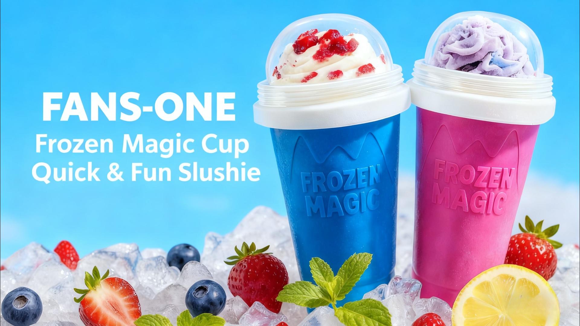 thumbnail video image 2 of Slushie Cup, 2 Pack Slushy Maker Cups, DIY Magic Squeeze Cups for Juice Milk Yogurt Make, Portable Double Layer Cup with Lid & Straw Cool Stuff Things for Kids Friends Family (Blue+New Pink), 2 of 7
