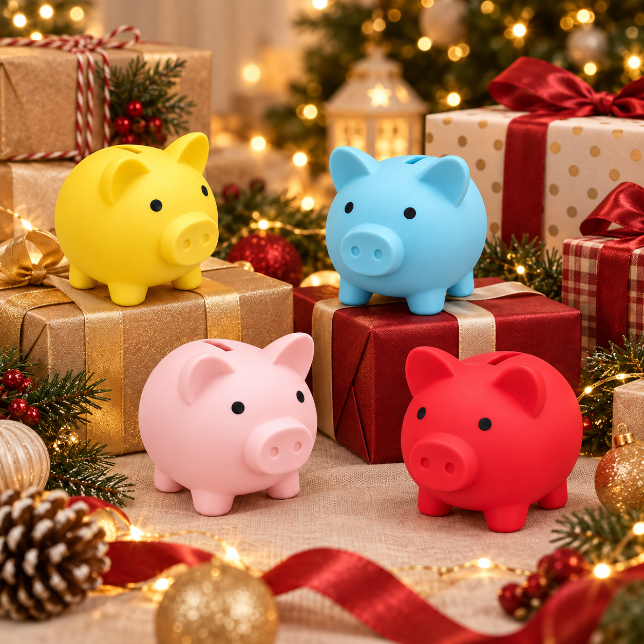 thumbnail video image 2 of Small Piggy Bank - Coin Bank for Little Boys & Girls, Safe Piggy Bank for Saving Change, Cute Small-Sized Money Storage Jar, Blue, 3.15*4.13*3.74in, 2 of 9