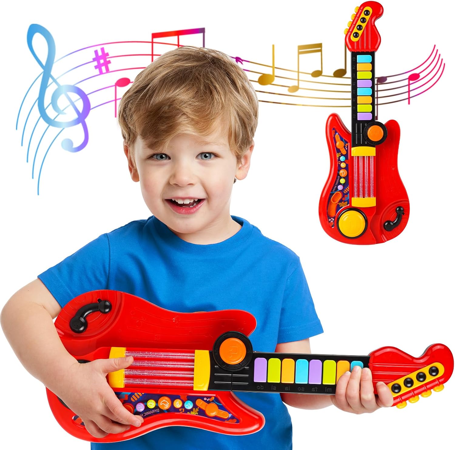 thumbnail video image 2 of Sunforu Kids Guitar 2 in 1 Musical Toy Guitar & Piano, Educational Instrument Gift for 3,4,5 Year Old Boys & Girls, 2 of 9