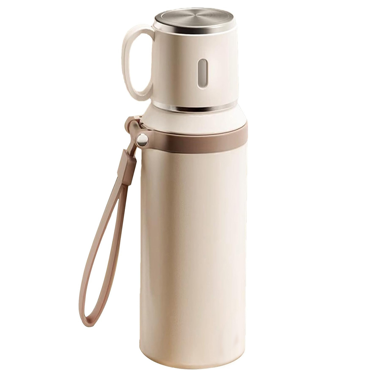 thumbnail video image 2 of 27oz Vacuum Flask Portable Coffee Cup with Lid Double Function Coffee Cup Outdoor Water Bottle for Camping Cycling Office Drinkware (White), 2 of 8