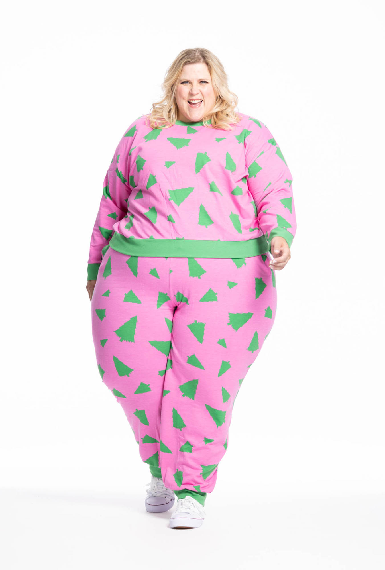 thumbnail video image 2 of Jollidays x Giltter and Lazers Women's Tree-Mendous Sweatsuit, Sizes S - 5X, 2 of 9