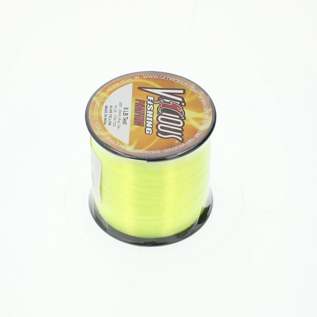 Vicious Fishing Vicious Panfish Hi-Vis Yellow Mono 8 Lb Test