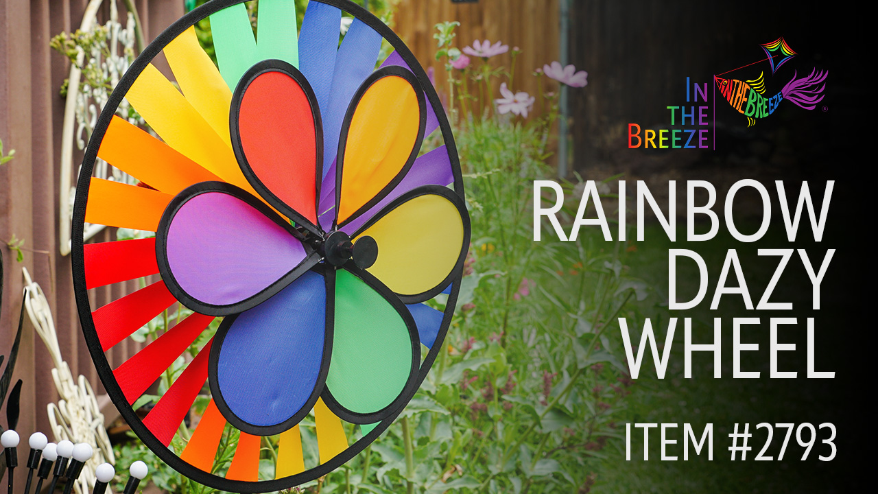 In the Breeze 2793 — Rainbow Dazy Wheel Garden Spinner — Colorful