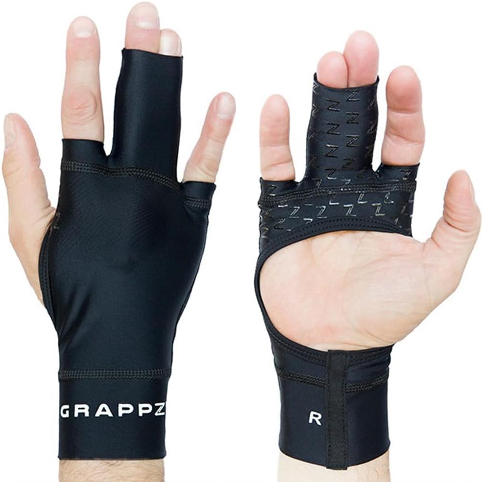 thumbnail video image 2 of Grappz Middle Finger Compression Gloves - Finger Splint & Brace - Finger Protection & Recovery for All-Sports - Includes L&R Glove, Medium, Black, 2 of 7
