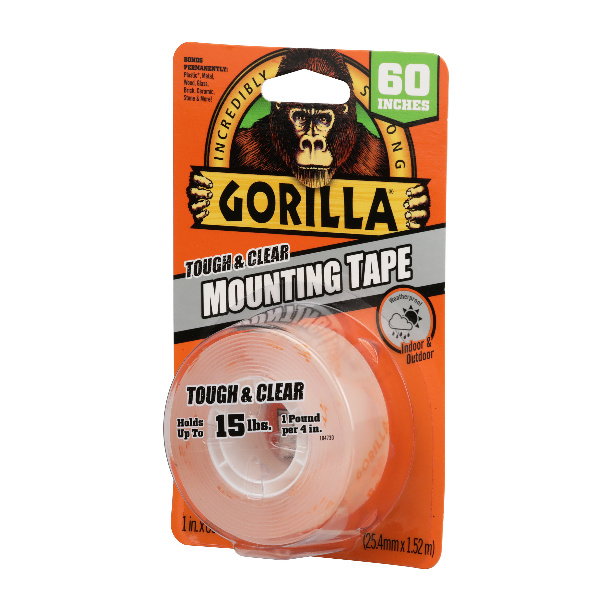 Gorilla Double-Sided Mounting Tape 1X60-Clear 