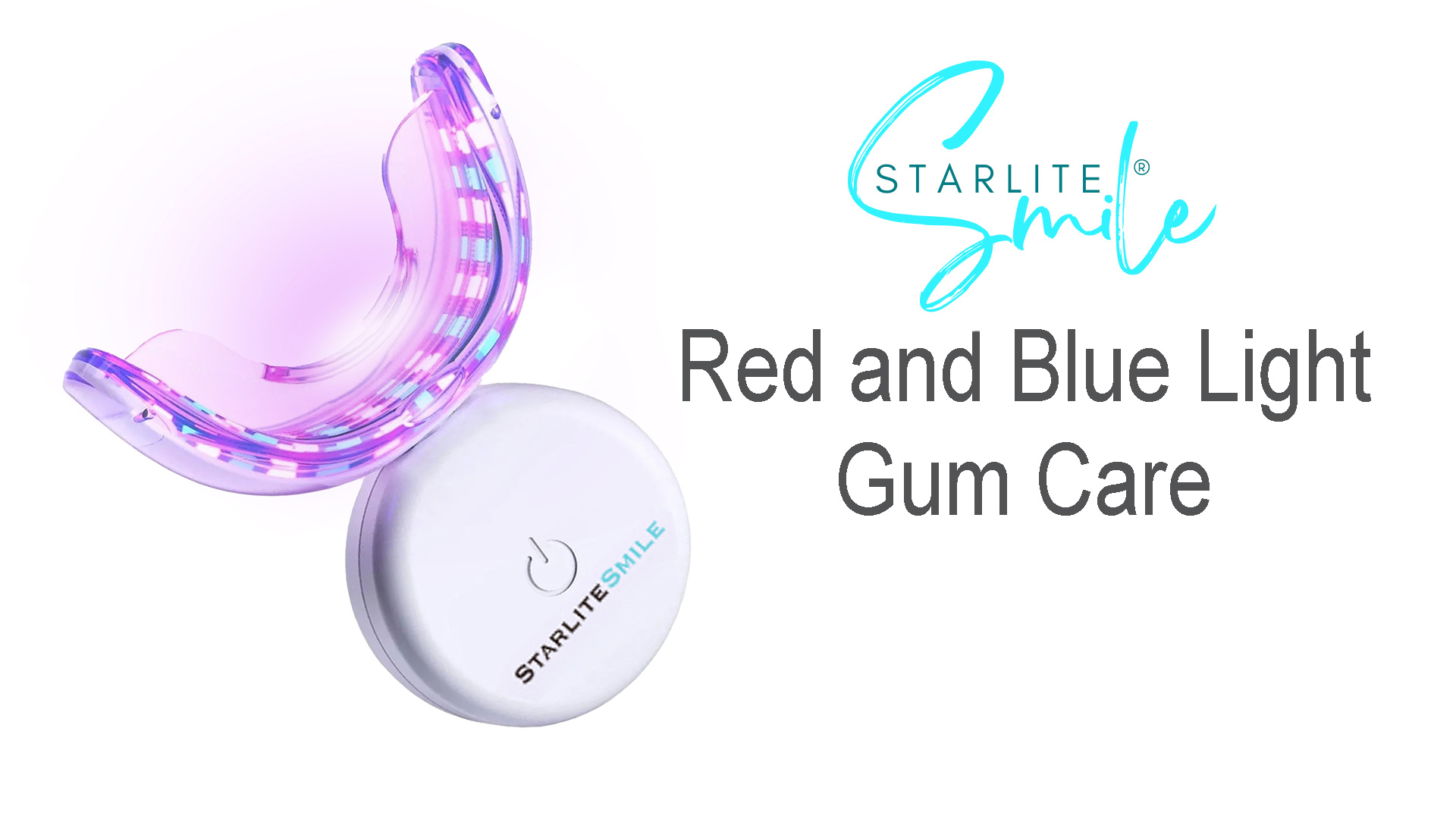 thumbnail video image 2 of Starlite Smile Red & Blue Light Oral Care Device | Wireless LED Mouth Tray, 2 of 6