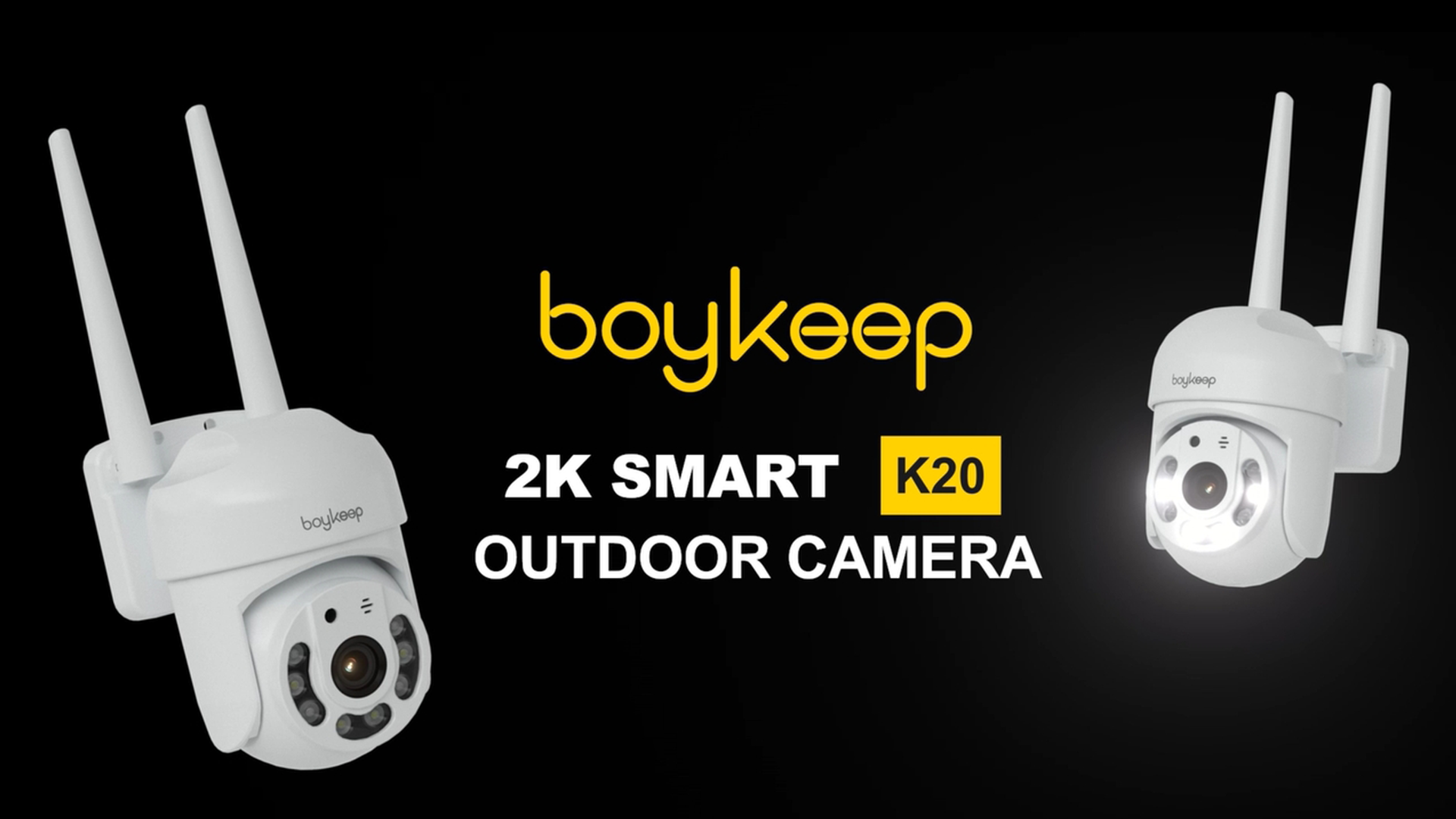 thumbnail video image 2 of BoyKeep 2K Outdoor Security Camera, 2.4GHz Wi-Fi 360° Pan/Tilt Wired Camera for Home Security Outside with Phone App, 24/7 Recording, Color Night Vision, Motion Tracking/Detection, 2-Way Talk, 4PC, 2 of 8