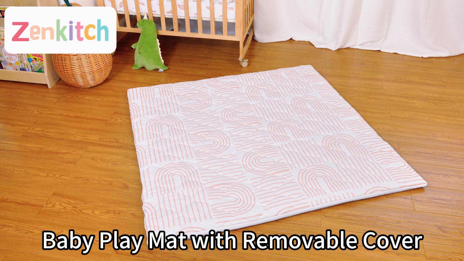 Removable Mat Zenkitch Removable Foam Baby Play Mat, 50 x 50 in Playpen Mat, Machine ...