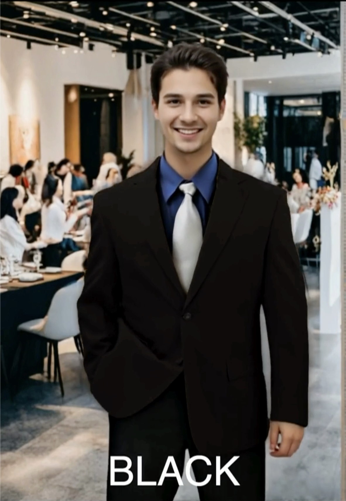 thumbnail video image 2 of Sharp Hand Tailored Men 2B Dress Blazer w/1 Pair of Socks, Size 36S-62L - Burgundy 36R, 2 of 6