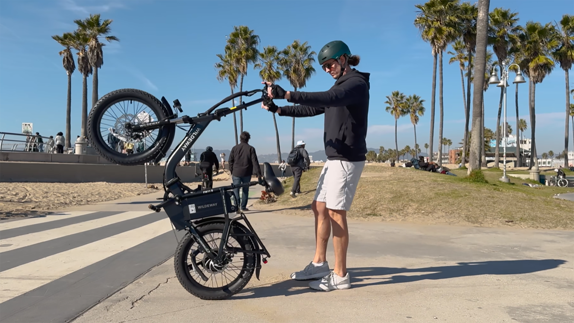 thumbnail video image 2 of Wildeway Folding Electric Bicycle for Adults ,750w Motor，48v 32ah Removable Battery , 7 Speeds, 20×3.0 Fat Tire Snow Mountain Bike Beach Off-road Ebike with UL2849, 2 of 12