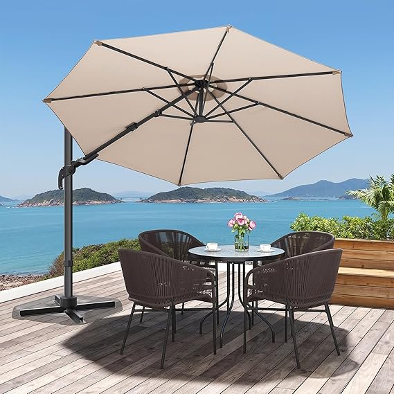 Vitarpatio 10ft Patio Umbrella, 360 Degree Rotation Hanging Offset Cantilever Umbrella Round Market Outdoor Umbrella with Swivel Handle, Crank, Tilt and Polyester Canopy, Gray - Walmart.com Vitarpatio 10ft Patio Umbrella, 360 Degree Rotation Hanging Offset Cantilever Umbrella Round Market Outdoor Umbrella with Swivel Handle, Crank, Tilt and Polyester Canopy, Gray - Walmart.com