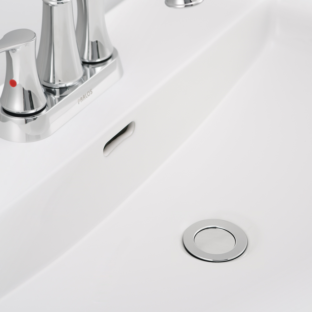 thumbnail video image 2 of PARLOS Bathroom Sink Pop-Up Drain with Overflow, Drainer,Drain Stopper,Chrome, 2 of 8