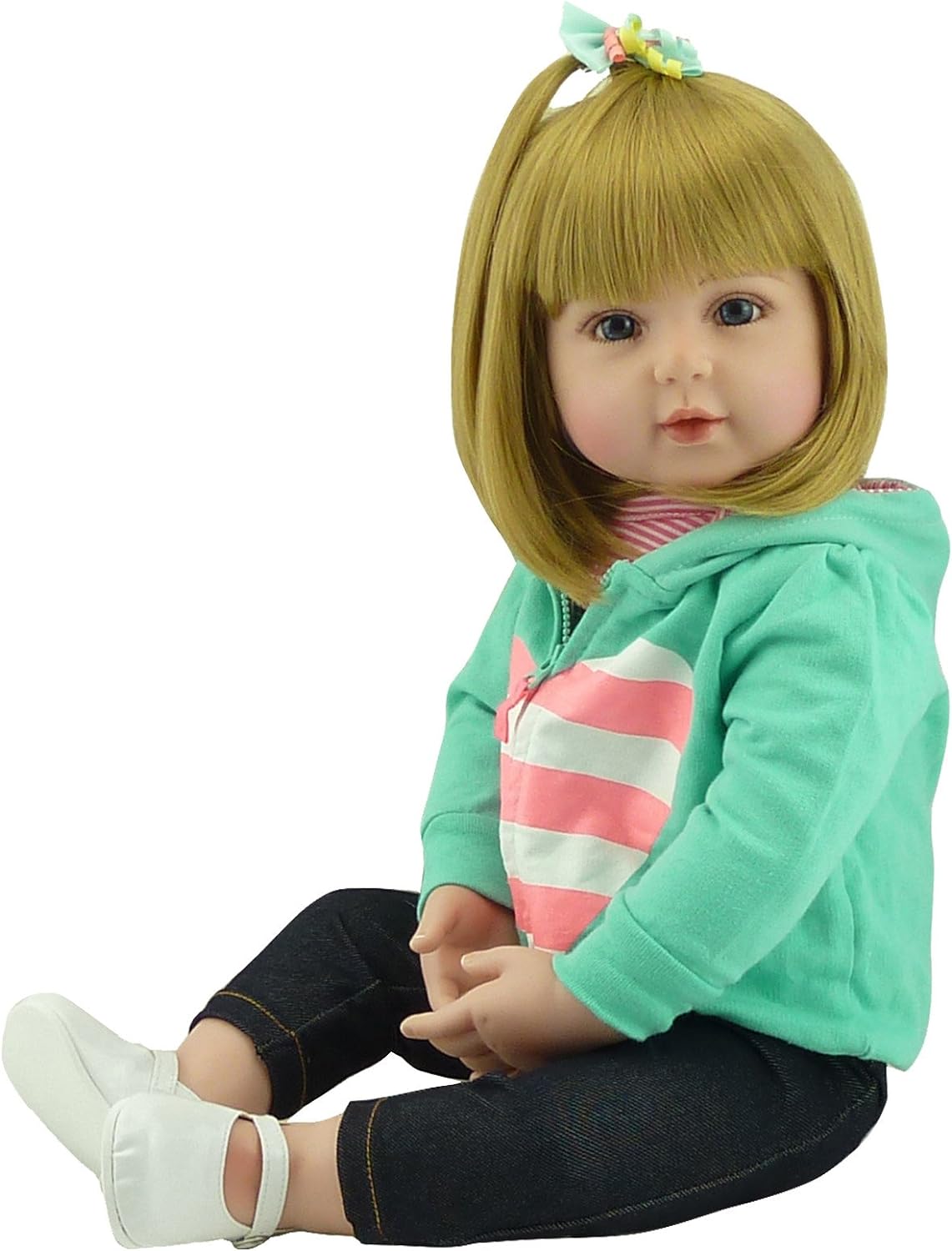 thumbnail video image 2 of iCradle Reborn Toddler Baby Dolls Girl 18 Inch Realistic Newborn Baby Doll Soft Cloth Body Real Life Baby Doll Xmas Gift Set for Kids Age 3+, 2 of 6