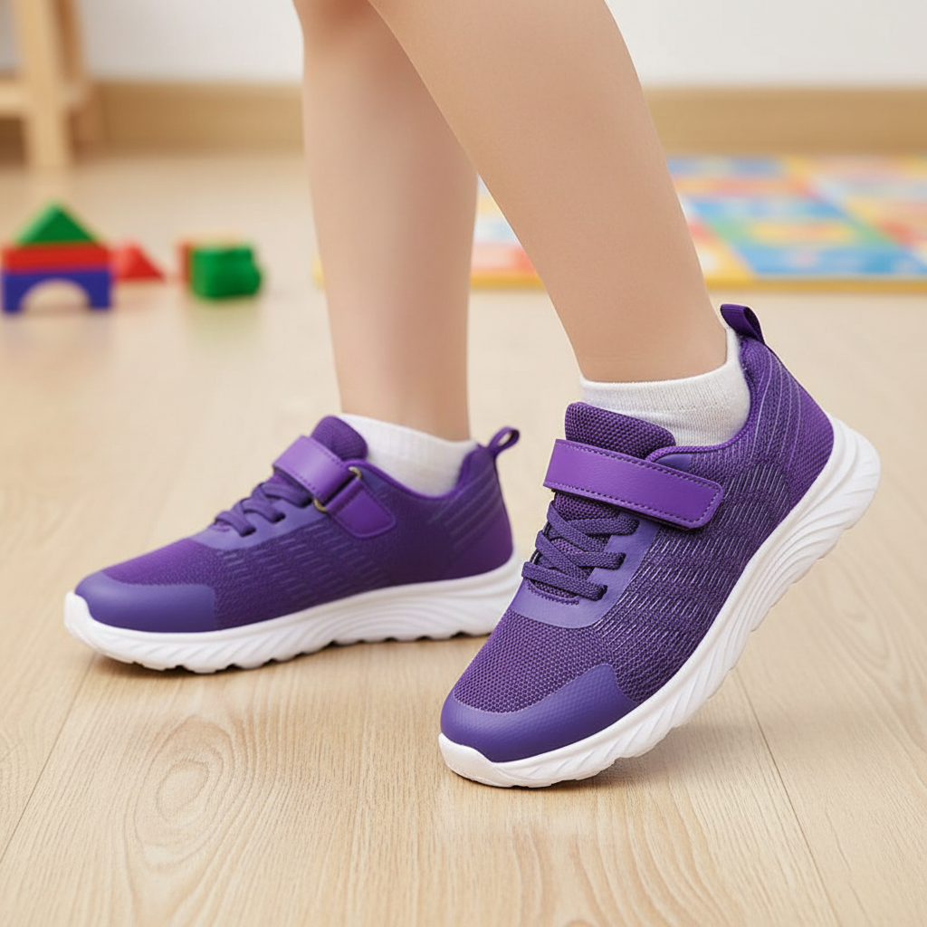 thumbnail video image 2 of Kids Shoes Girls Sneakers Sports Running Shoes Slip on Athletic Shoes Purple Big Kid Size 4, 2 of 6