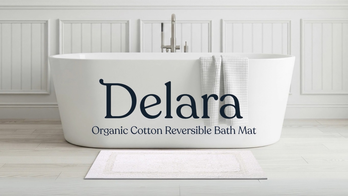 thumbnail video image 2 of Delara Organic Cotton Reversible Bath Mat – 3000 GSM, GOTS Certified, Ultra-Thick & Super Absorbent | Soft, Plush & Quick-Drying Bathroom Rug, 2 of 7