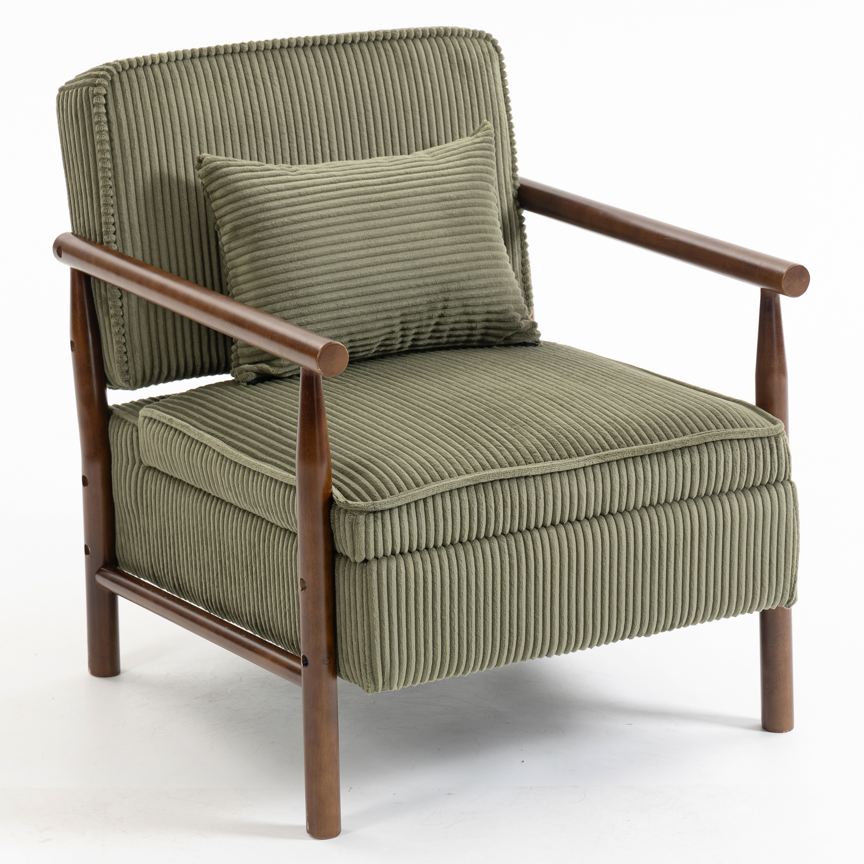 thumbnail video image 2 of Modern Accent Chair with Hidden Storage, LEGAHOME Corduroy Antique Green Arm Chair for Living Room with Solid Wood Frame, Comfy Armchair Reading Chair for Corner, 2 of 11