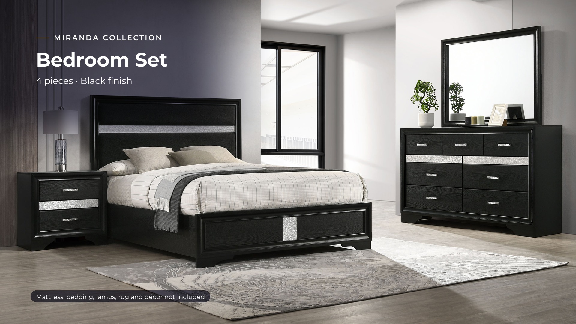 thumbnail video image 2 of Coaster Miranda 4-Piece Eastern King Bedroom Set, Black, 2 of 18