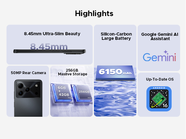 thumbnail video image 2 of DOOGEE Note56 Plus Unlocked Android 16 Cell Phone, 48GB + 256GB/2TB TF Expand, 6.56" HD+ 90Hz Display, 6150mAh Battery, 50MP+8MP AI Camera, NFC/OTG/Side Fingerprint, 4G Dual SIM Unlocked Smartphone, 2 of 8