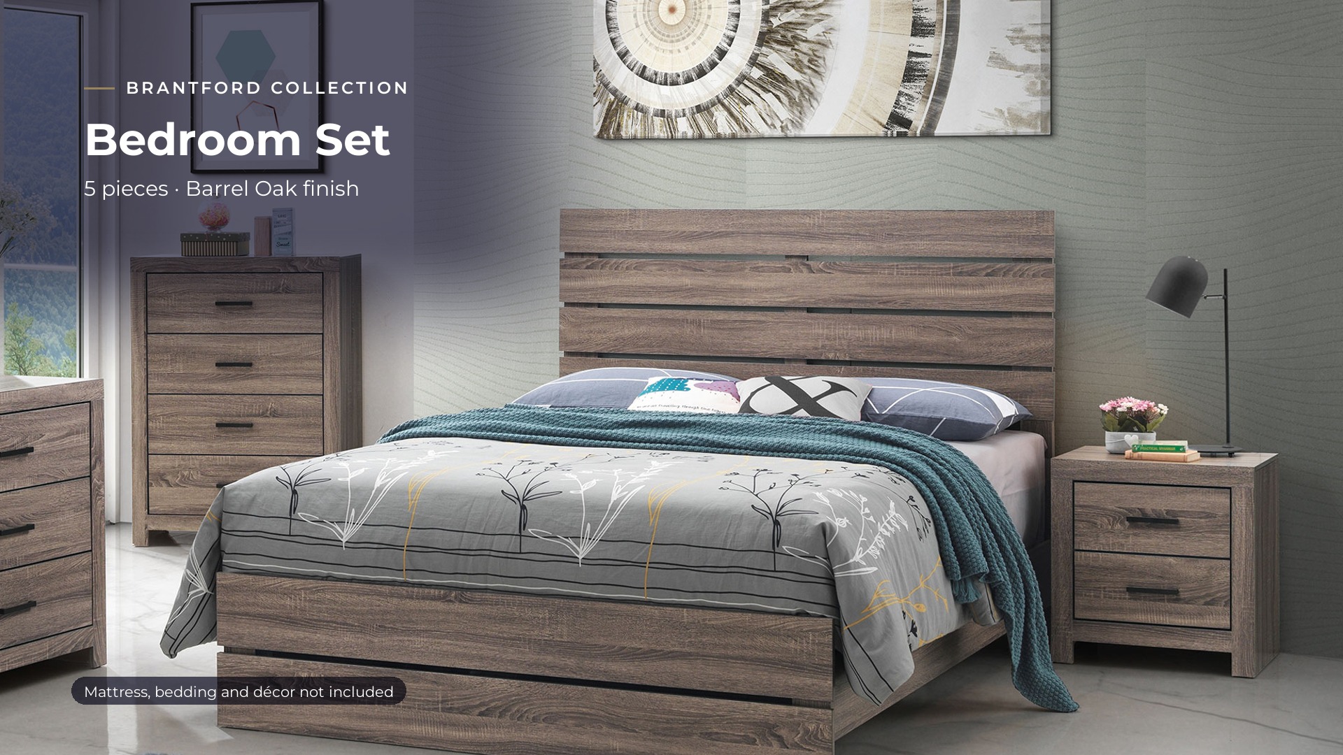 thumbnail video image 2 of Coaster Brantford 5-Piece Queen Bedroom Set, Barrel Oak, 2 of 20