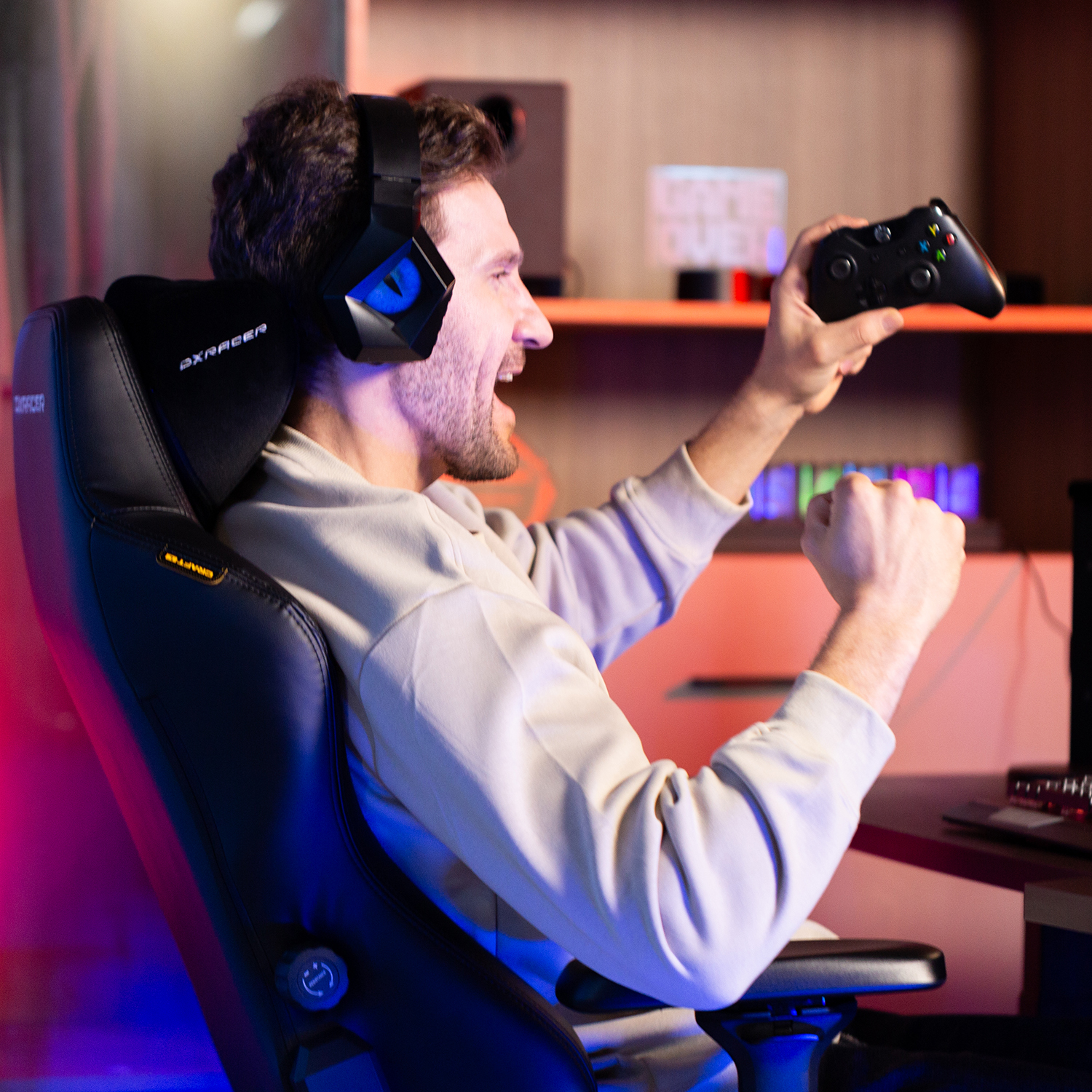 thumbnail video image 2 of DXRACER Craft Series Gaming Chair - Comfy Ergonomic Office Chair Recliner Adjustable PC Computer Reclining Gaming Chair, Black and White, Extra Large, 2 of 6