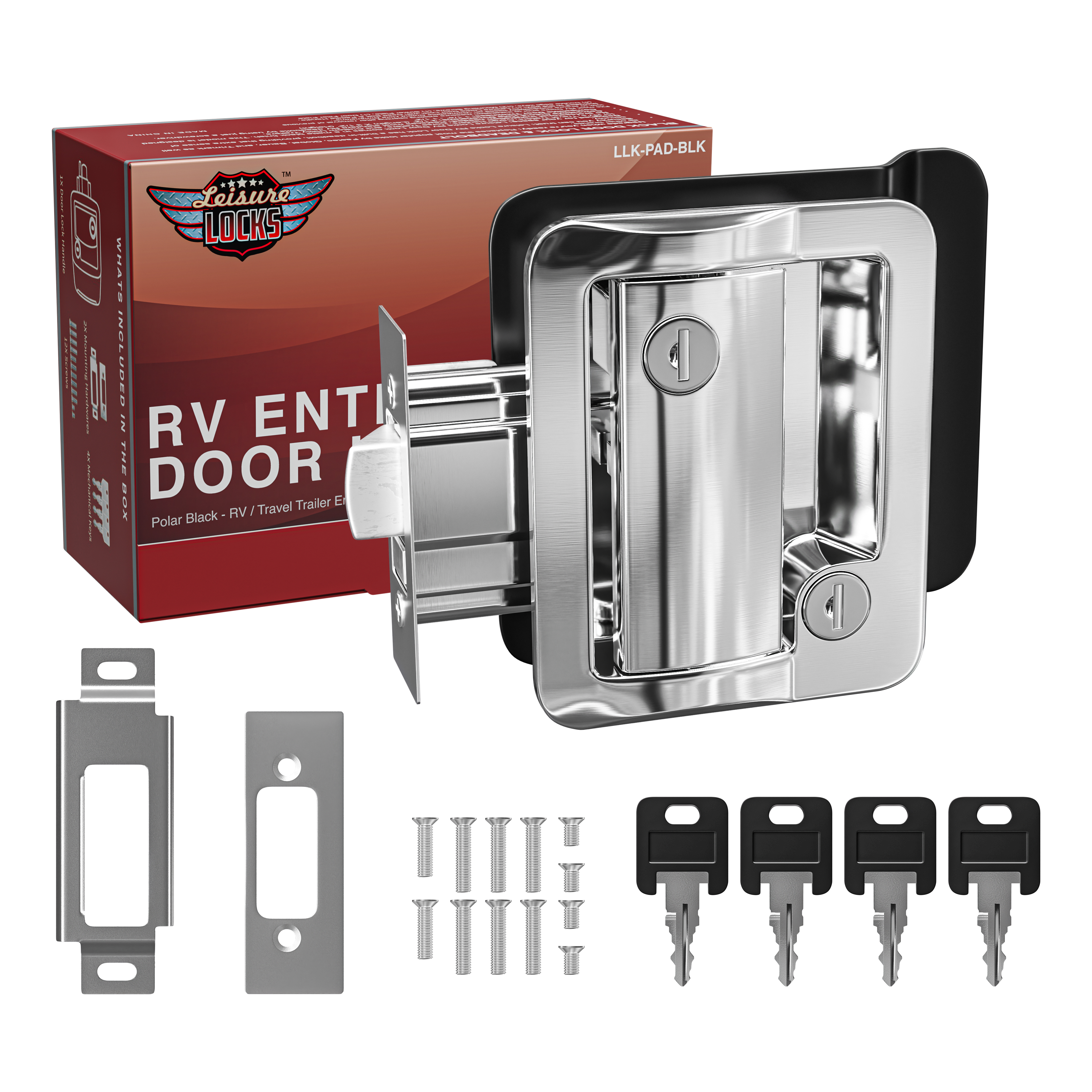 thumbnail video image 2 of Leisure Locks New Chrome RV Entry Door Lock with deadbolt Camper Travel Trailer, 2 of 15