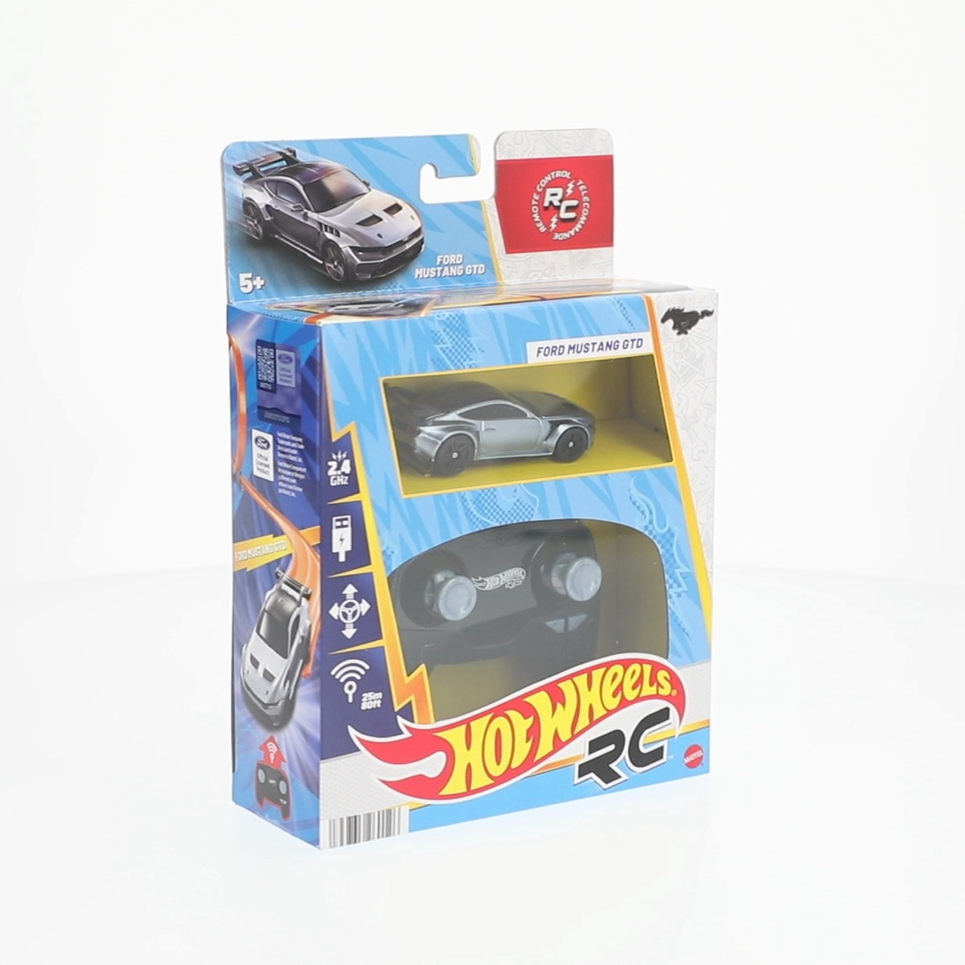Hot Wheels RC 1:64 Scale Ford Mustang GTD, Battery-Powered Remote