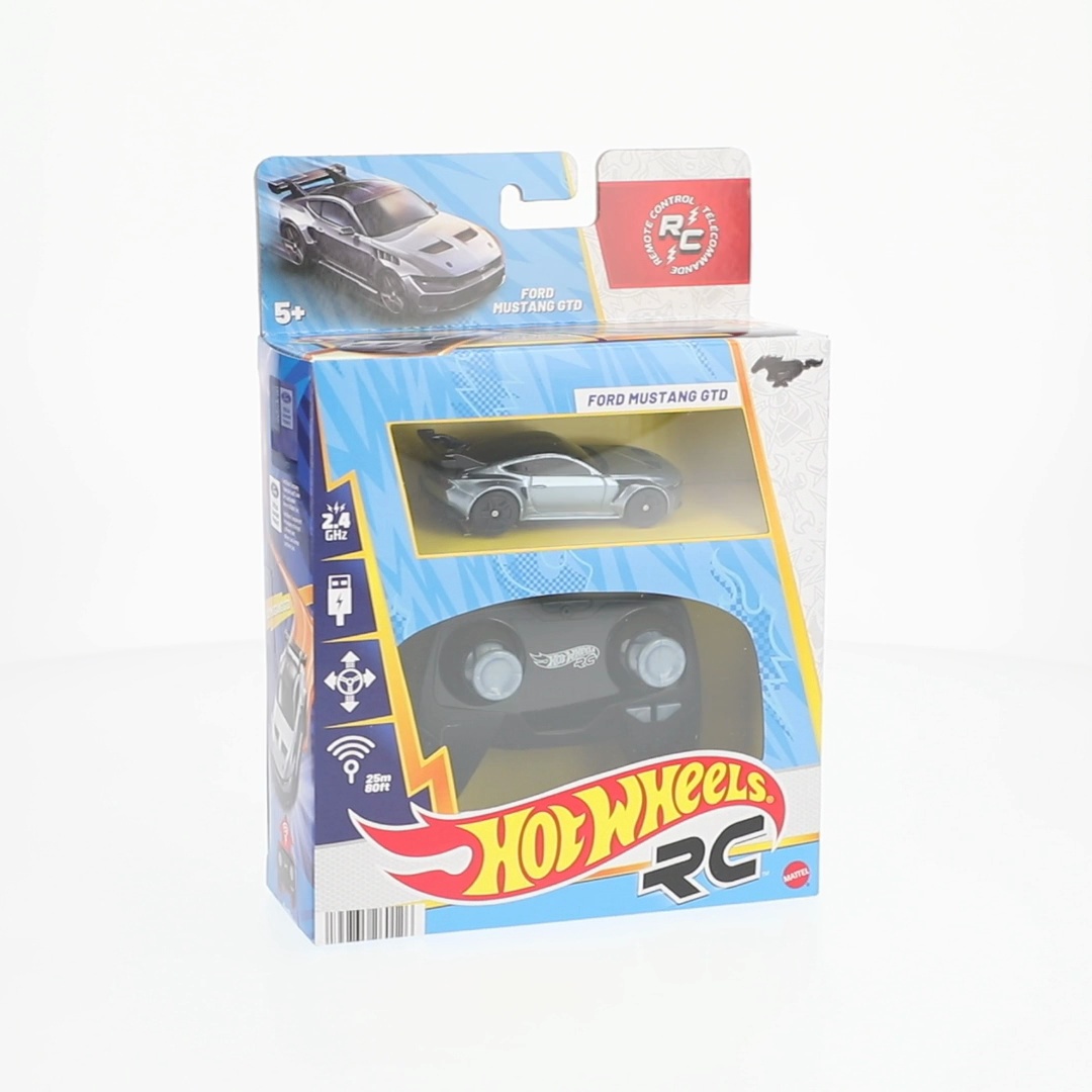 Hot Wheels RC 1:64 Scale Ford Mustang GTD, Battery-Powered Remote