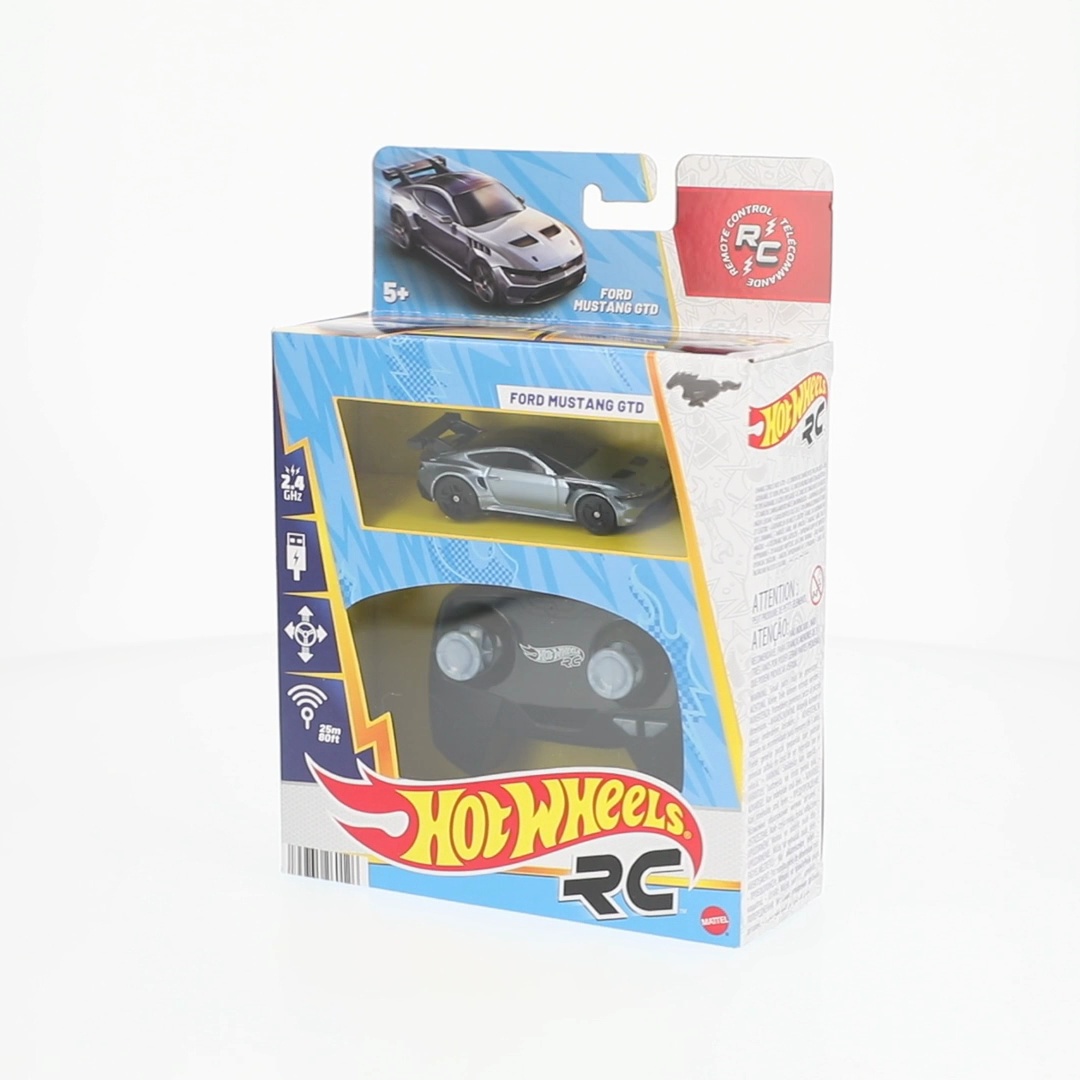 Hot Wheels RC 1:64 Scale Ford Mustang GTD, Battery-Powered Remote