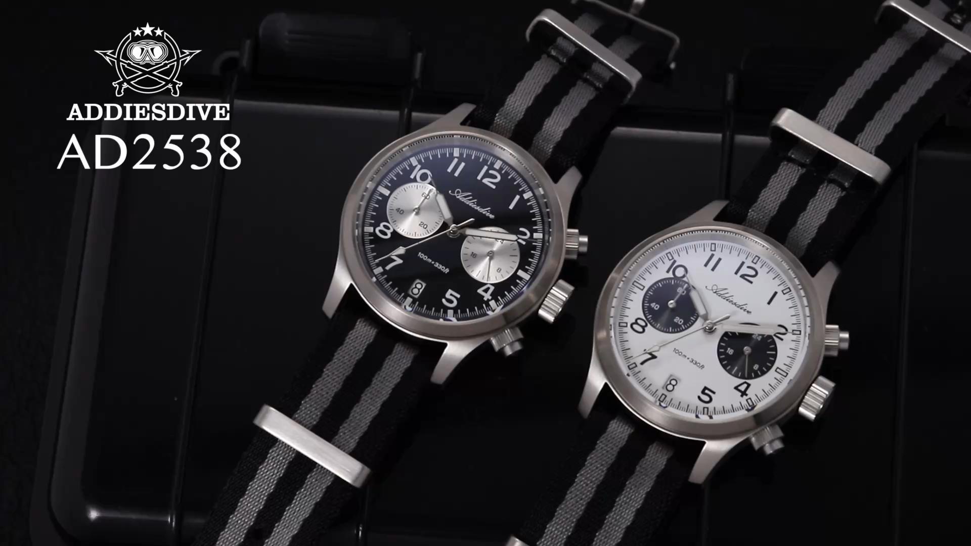 ADDIESDIVE Men's Chronograph Watch with Japanese VK64 Movement