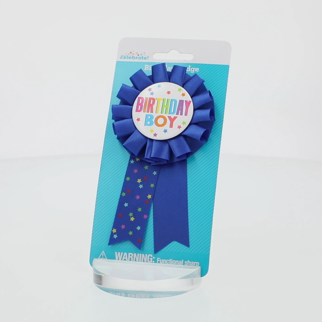 WOWOPA Big Brother Pin - Happy Birthday Boy Child's Blue Ribbon Award Tinplate Badge For Baby Shower