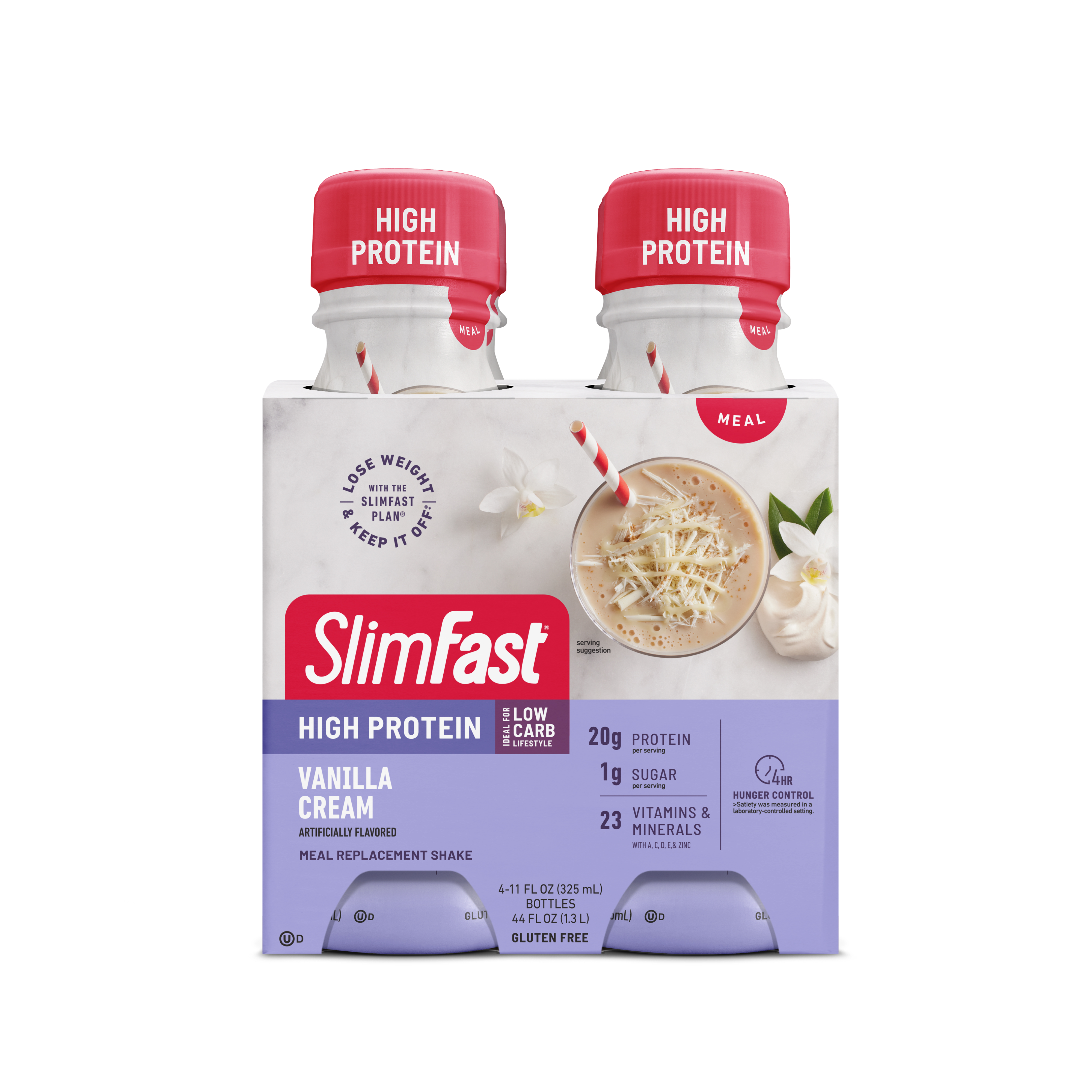 thumbnail video image 2 of SlimFast High Protein Shake Meal Replacement Shake, Vanilla Cream, 11 fl oz Bottle, 4 Pack, 2 of 6
