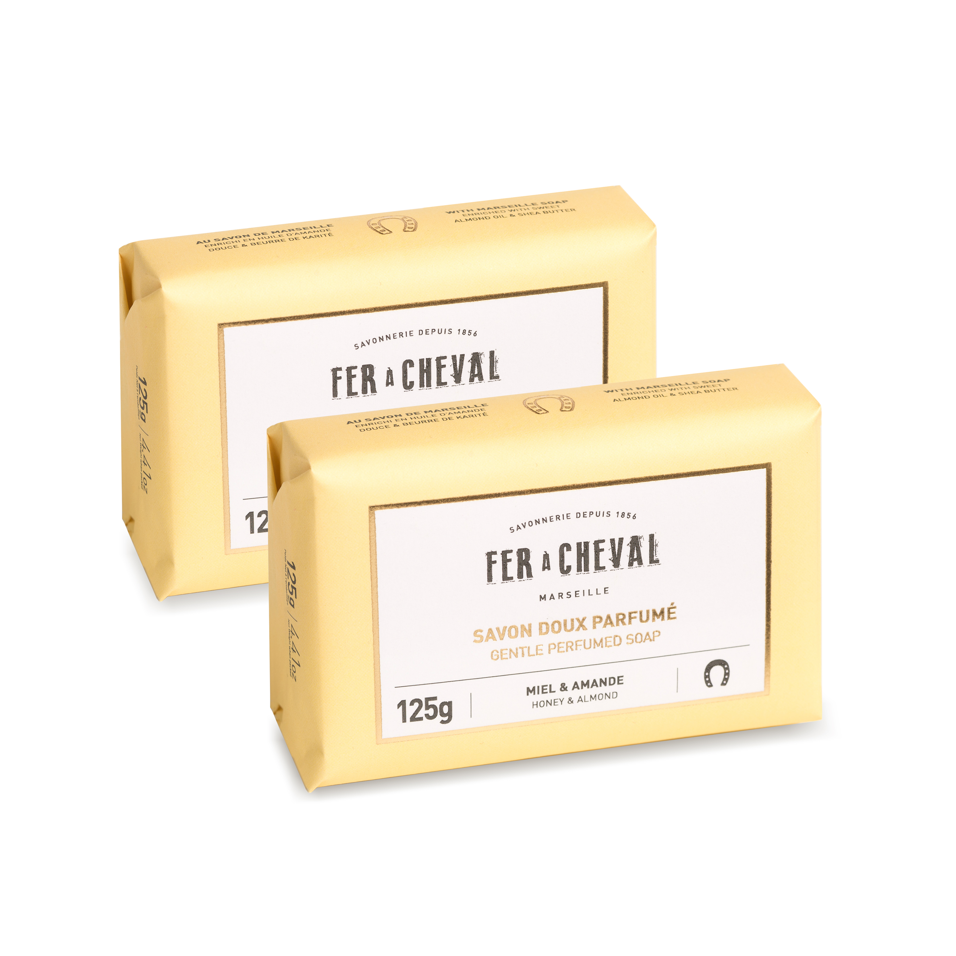 thumbnail video image 2 of Fer Cheval Gentle Perfumed Soap Bar - Honey & Almond 125g - 2 Pack, 2 of 7