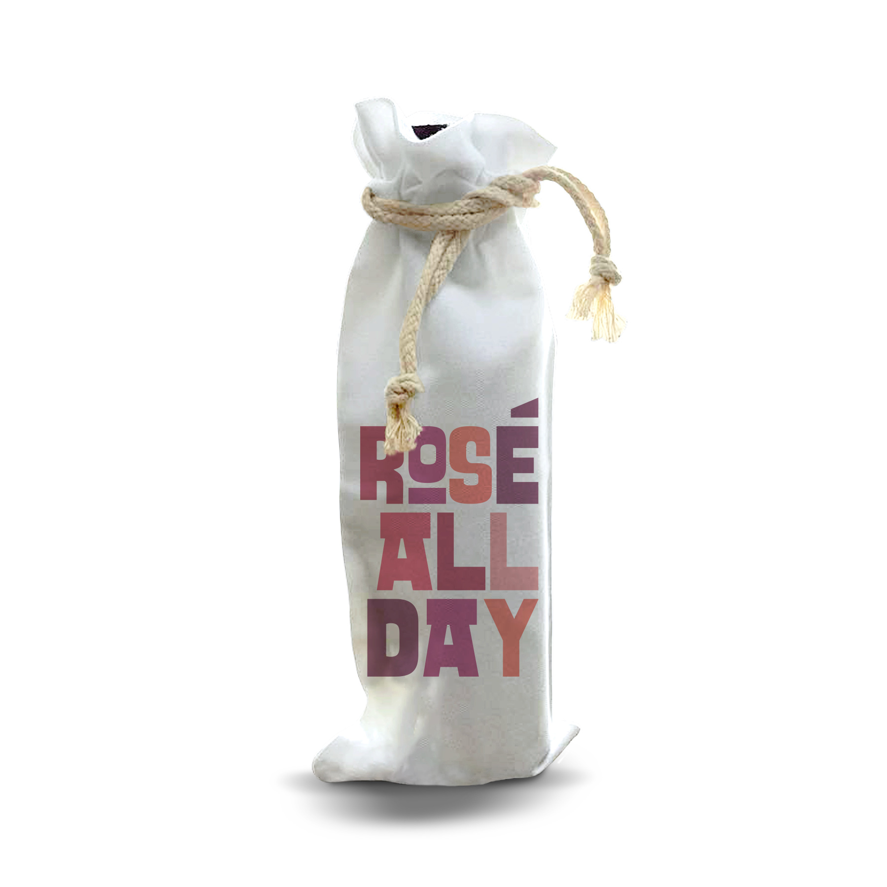 thumbnail video image 2 of Jolitee “Rosé All Day” Wine Gift Bag – Reusable Canvas Drawstring with Bold Modern Print – Fun Gift for Brunch or Girls’ Night, 2 of 6