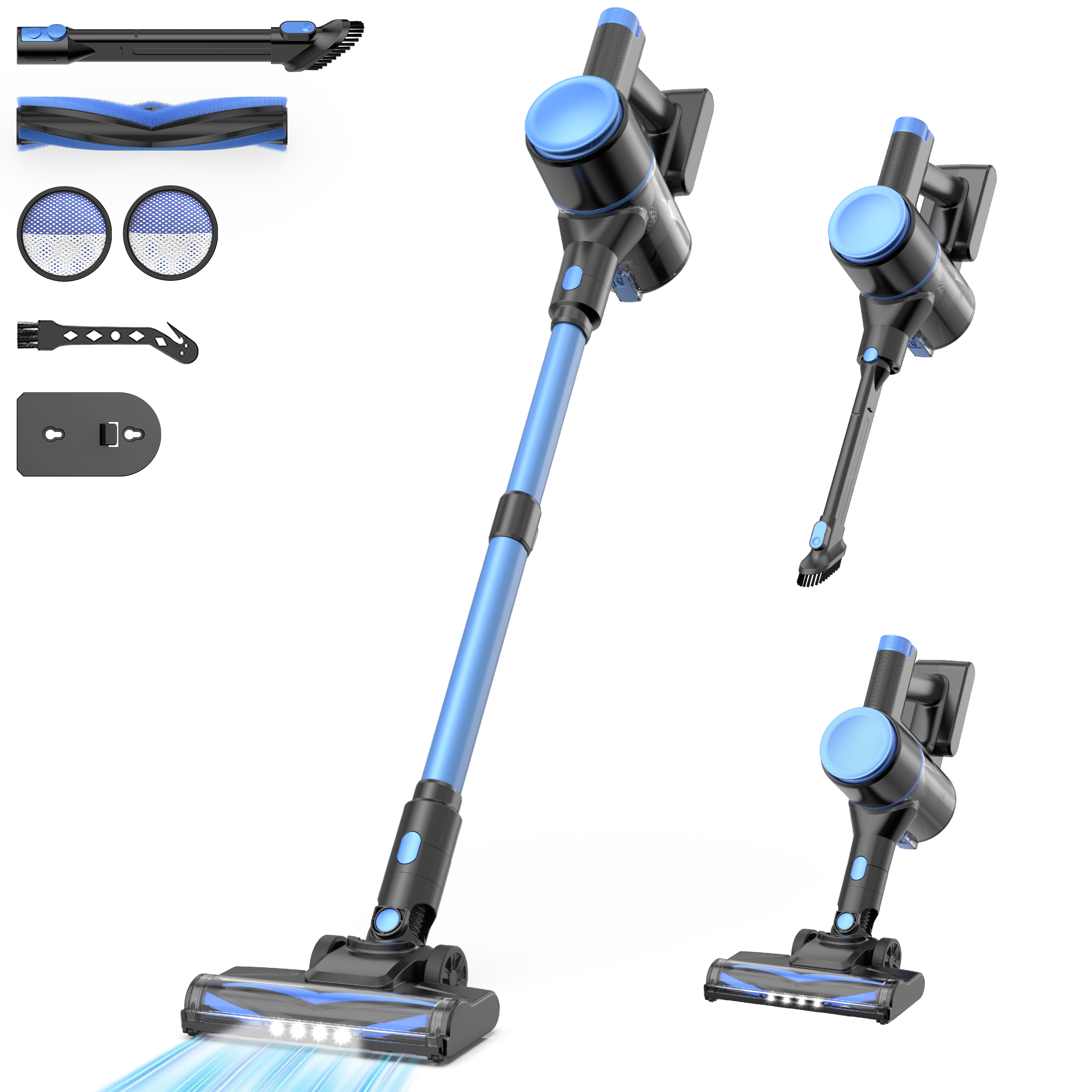 thumbnail video image 2 of YOMA Cordless Stick Vacuum Cleaner,Lightweight Self-standing Vacuum for Home Pet Hair Carpet Hardwood Floor, 2 of 14