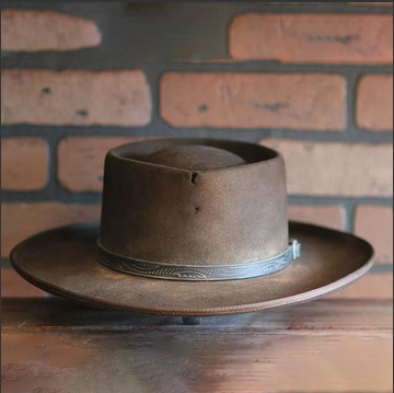 thumbnail video image 2 of snowsong Cowboy Hat,2024 Hot Selling Unisex Fshionable Solid Color Webbing Decoration Pure Wool Felt Hat,Cowgirl Hat,Cowboy Hat Men,Womens Hats, Brown One Size, 2 of 4